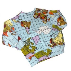 Molo MIK Map Earth Vibrant Multicolored Sweatshirt NWOT